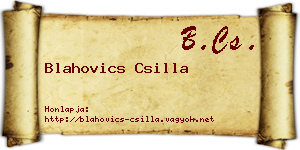 Blahovics Csilla névjegykártya